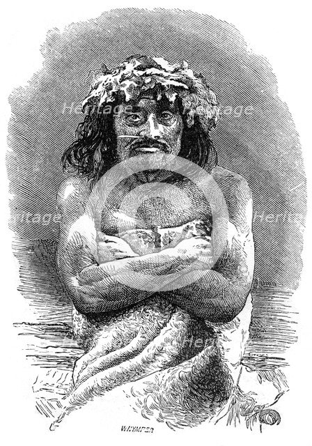 Indigenous person of Vancouver Island, British Columbia, 19th century.Artist: Whymper