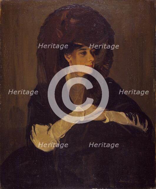 The Brown Veil (Portrait Of Mrs Harrington Mann), 1905. Creator: William Nicholson.