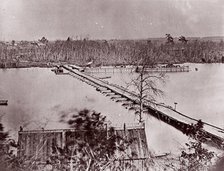 Pontoon Bridge, Broadway Landing, Appomattox River, 1861-65. Creator: William Frank Browne.