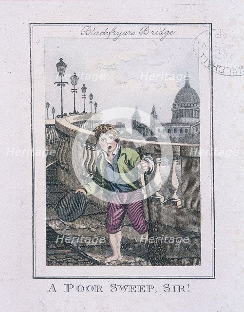 'A Poor Sweep, Sir!', Cries of London, 1804. Artist: Anon
