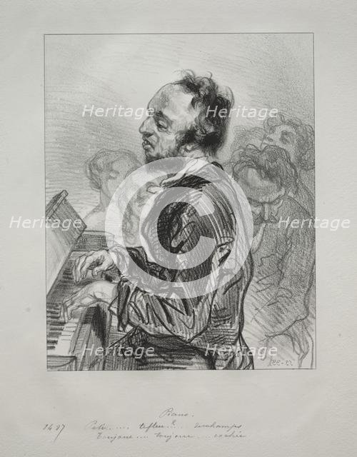 Piano, 1853. Creator: Paul Gavarni (French, 1804-1866).