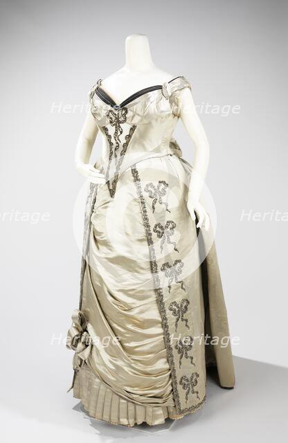 Evening dress, French, 1888. Creators: House of Worth, Charles Frederick Worth.