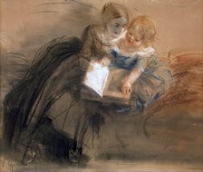 Young Woman with a Child, between 1844 and 1850. Creator: Menzel, Adolph Friedrich, von (1815-1905).