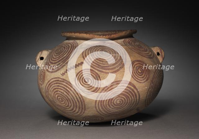 Squat Jar with Lug Handles, 4000-3000 BC. Creator: Unknown.