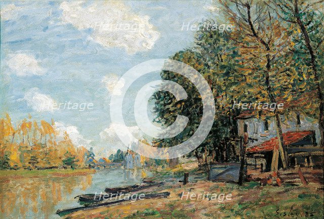 Moret. The Banks of the River Loing, 1885. Artist: Sisley, Alfred (1839-1899)