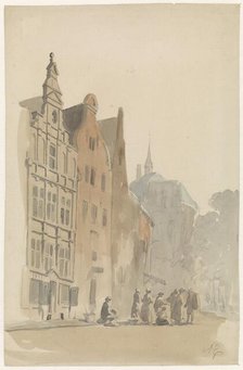 Round Lutheran church and some houses in Amsterdam, 1828-1897. Creator: Adrianus Eversen.