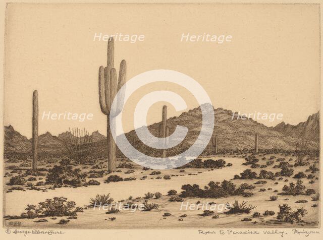 Road to Paradise Valley, Arizona, c. 1926. Creator: George Elbert Burr.