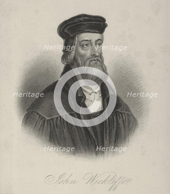 John Wycliffe, religious reformer and theologian, c1370-c1384, (1834-1837).  Creator: Samuel Freeman.