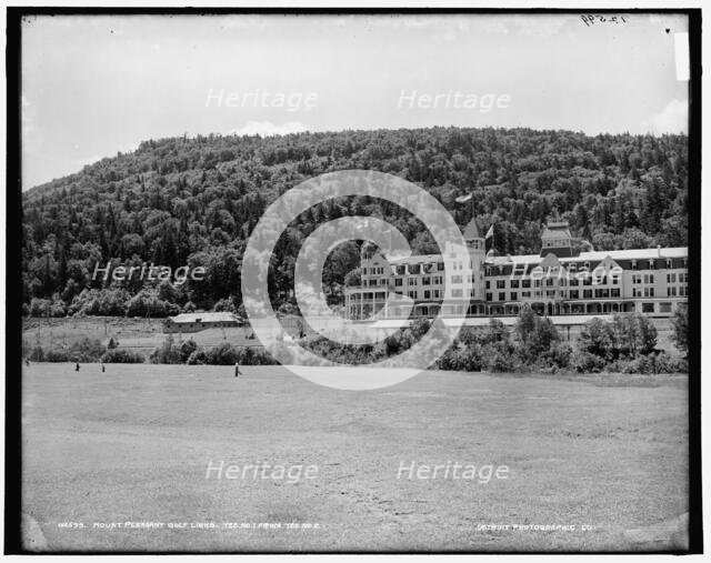 Mount Pleasant golf links, tee no. 1 from tee no. 2, between 1890 and 1901. Creator: Unknown.