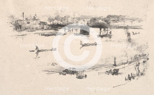 Charing Cross Railway Bridge, 1896. Creator: James McNeill Whistler (American, 1834-1903).