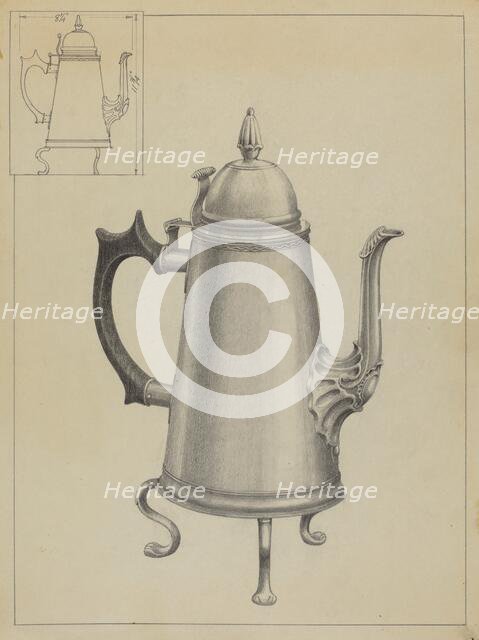 Silver Coffee Pot, c. 1936. Creator: Simon Weiss.