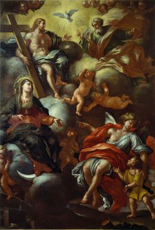 Trinity, Madonna and Guardian Angel, c.1710. Creator: Del Pò, Giacomo (1654-1726).