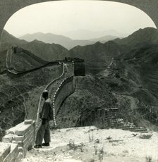 'The Great Wall of 10,000 Li - in the Rugged Hills near Nankow Pass, China', c1930s. Creator: Unknown.