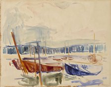 Boats of Suursaari, 1910. Creator: Verner Thome.