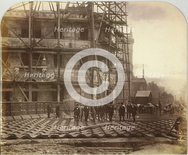 Holborn Viaduct under construction, Holborn, London, 1869. Artist: Henry Dixon