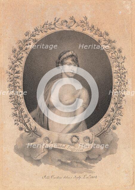 Portrait of the opera singer Elisabetta Gafforini (1777-1847), 1805. Creator: Cardini, João (active 1804-1825).