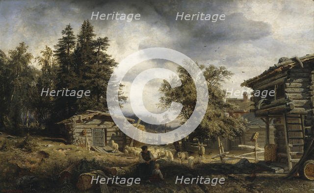 Cottage in Kuru, 1859. Creator: Werner Holmberg.