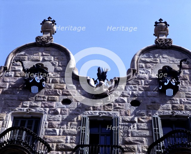 Detail of the façade of the house 'Can Calvet', at Caspe Street in Barcelona, 1898-1900, designed…