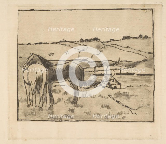 Horses in the Meadow, 1891-92. Creator: Edgar Degas.