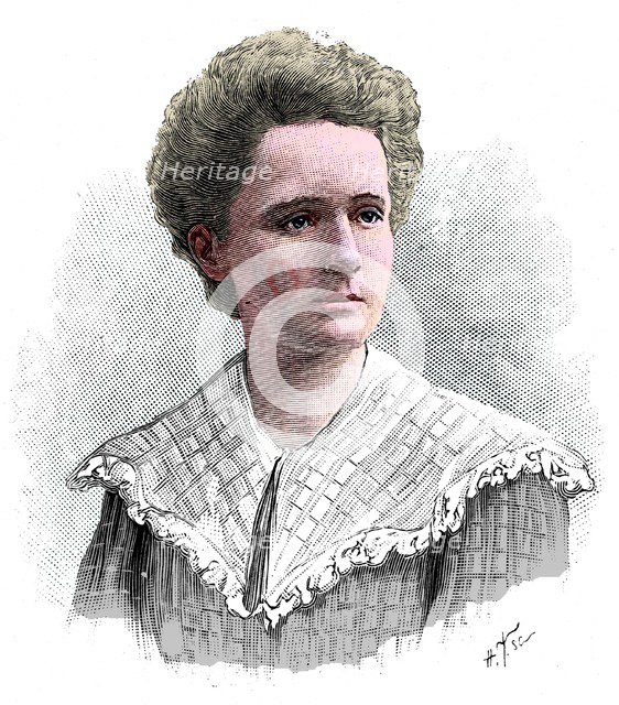 Marie Sklodowska Curie, Polish-born French physicist, 1904.   Artist: Anon.