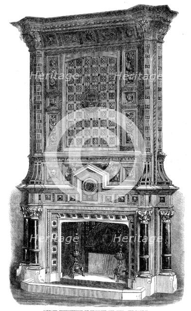 The Great International Exhibition: library chimneypiece by Trollope and Sons, 1862. Creator: Unknown.
