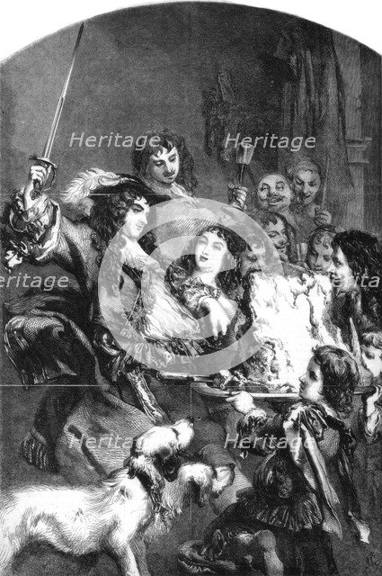 Charles II knighting a loin of beef. Artist: Gilbert