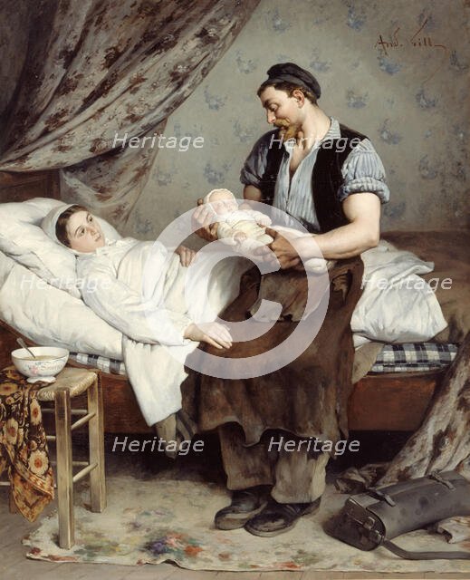 The newborn, 1881. Creator: Andre Gill.