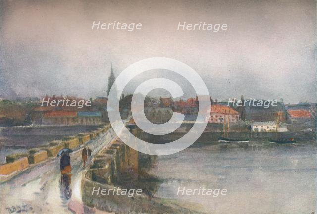 'A Wet Day, Old Berwick Bridge', c1877-1906, (1906). Creator: Robert Buchan Nisbet.