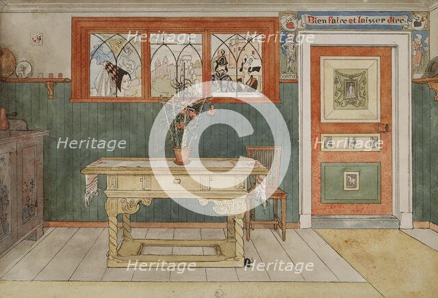 The Dining Room. From A Home (26 watercolours). Creator: Carl Larsson.