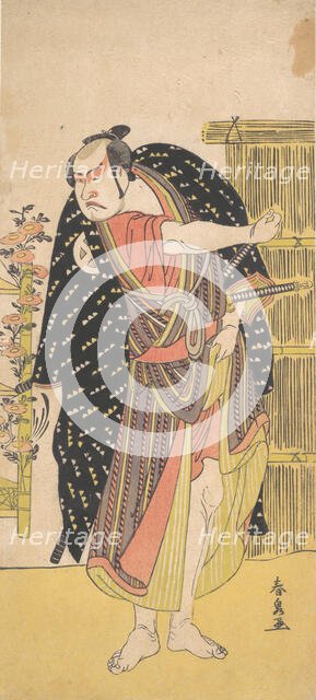 The Third Otani Hiroji as a Samurai Standing near a Tall Fence, ca. 1785. Creator: Katsukawa Shunsen.