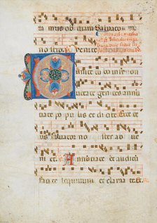 Bifolium with Initial C, from an Antiphonary, Italian, ca. 1320. Creator: Unknown.