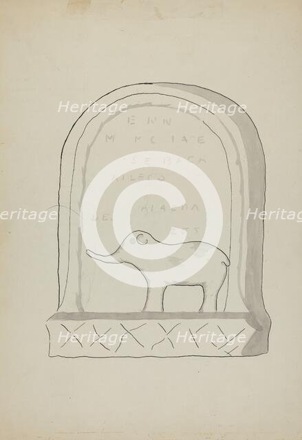 Tombstone, c. 1936. Creator: J.Henry Marley.