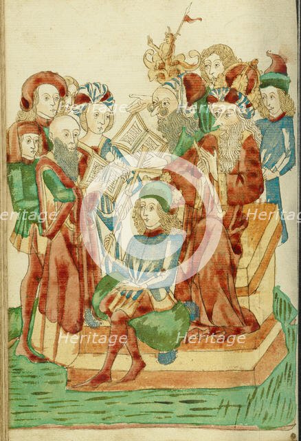 Pagan and Christian Scholars Debating before King Avenir and Josaphat, 1469. Creator: Unknown.