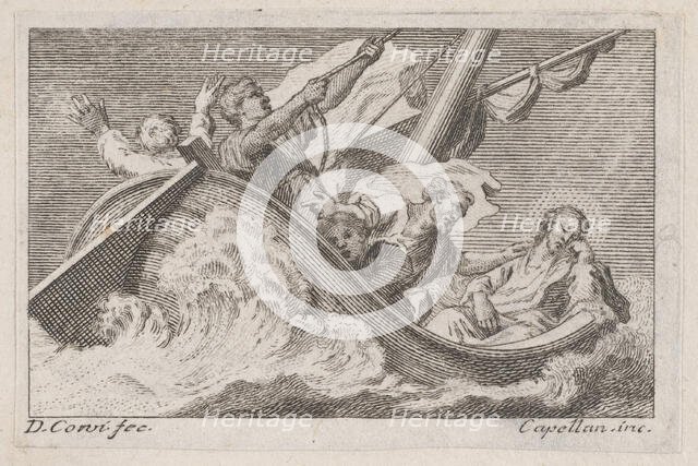 Christ on a boat with fishermen, ca. 1760-93. Creator: Antonio Capellan.