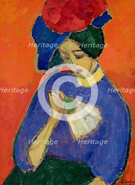 Lady with a Fan, 1909. Creator: Javlensky, Alexei, von (1864-1941).