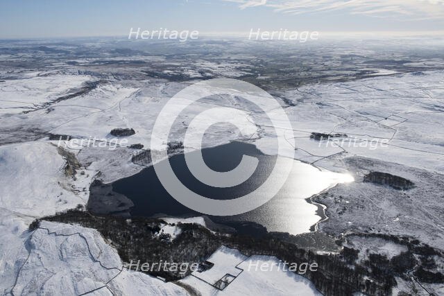 Malham Tarn in the snow, looking south, Malham, North Yorkshire, 2018. Creator: Emma Trevarthen.