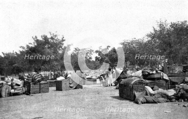 On the Eastern Front; In Salonika, August 20, 1917: refugee camp..., 1917. Creator: Unknown.