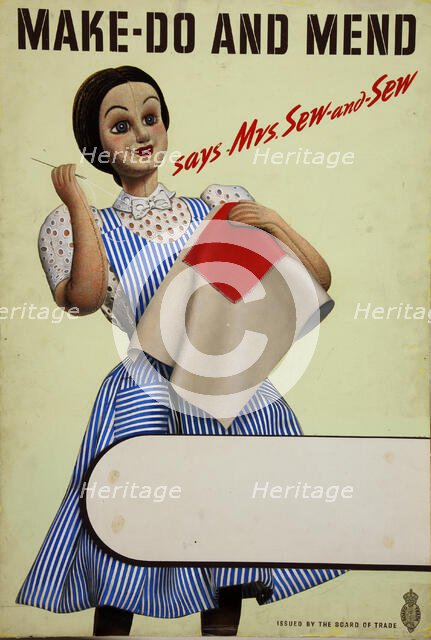 'Make Do And Mend - says Mrs Sew-And-Sew', World War II poster, c1939-c1945. Creator: Unknown.