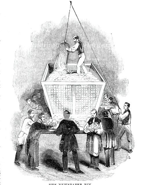 The General Post-Office; The Newspaper Bin, 1844. Creator: Unknown.