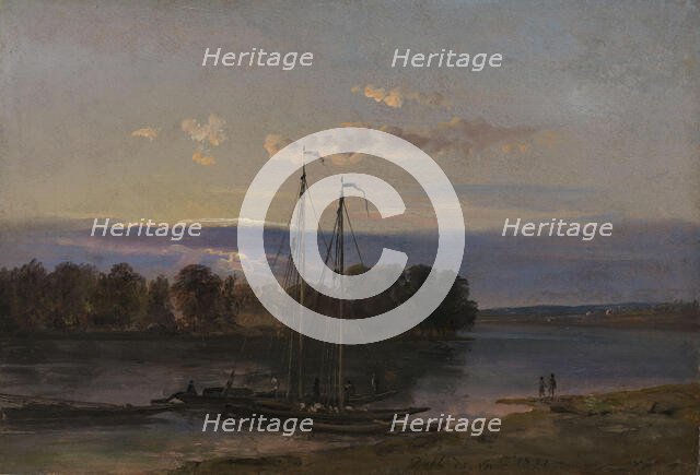 The Elbe at Sunset, 1821. Creator: Johan Christian Dahl.