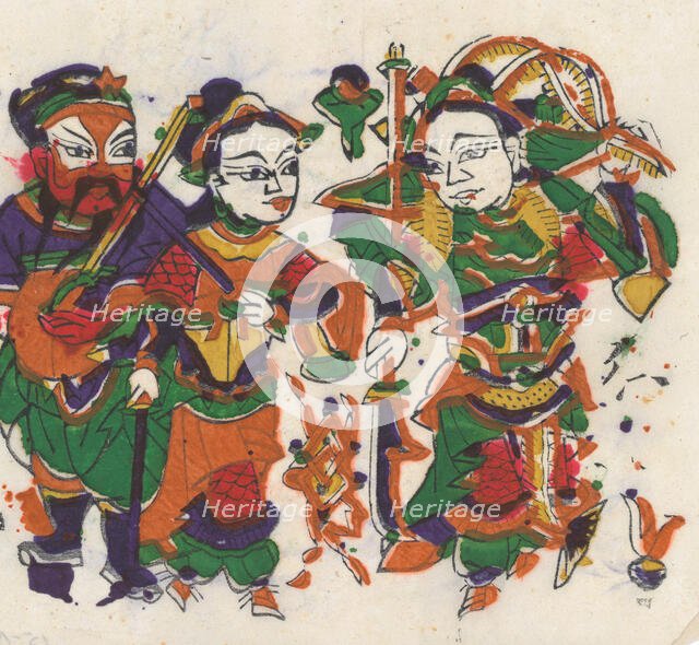 One hundred thirty-five woodblock prints including New Year's pictures (nianh..., 19th-20th century. Creator: Unknown.