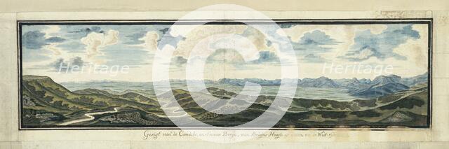Panorama of the Camdebo and Sneeuberg Mountains, from Bruintjieshoogte Pass, 1777. Creators: Robert Jacob Gordon, Johannes Schumacher.