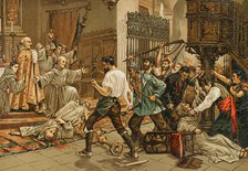 Slaughter of friars, Madrid, 17 July 1834, (1893). Creator: Unknown.