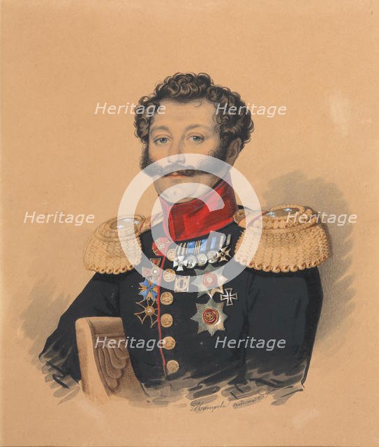 Portrait of Prince Stepan Alexandrovich Khilkov (1785-1854), after 1832. Creator: Hampeln, Carl, von (1794-after 1880).