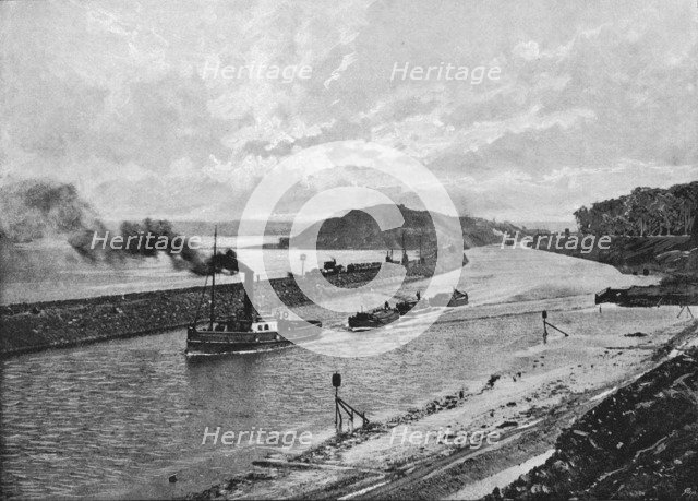 'Manchester Ship Canal, Above Eastham', c1896. Artist: H Garside.