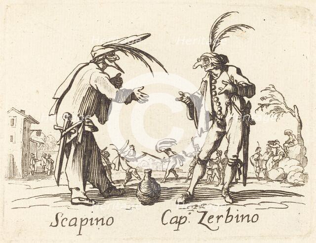 Scapino and Cap. Zerbino. Creator: Unknown.