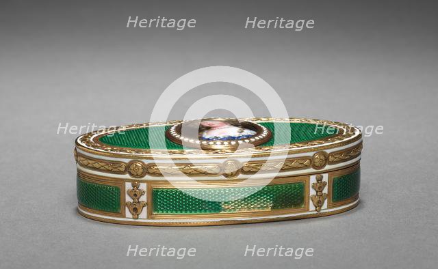 Snuff Box (Tabatière) with Portrait of Marie-Thérèse of Austria, miniature, c1676; box, 1775-1776. Creator: Jean Petitot (Swiss, 1607-1691); Charles Le Bastier (French).