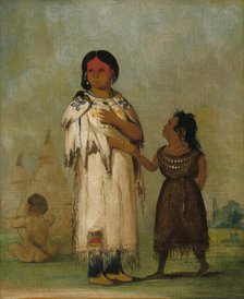 Assiniboin Woman and Child, 1832. Creator: George Catlin.