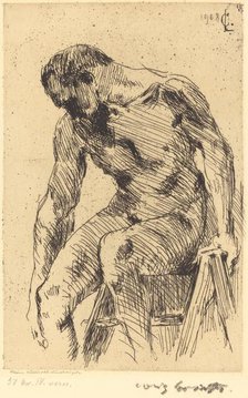 Sitzender Männlicher Akt (Seated Male Nude), 1908. Creator: Lovis Corinth.