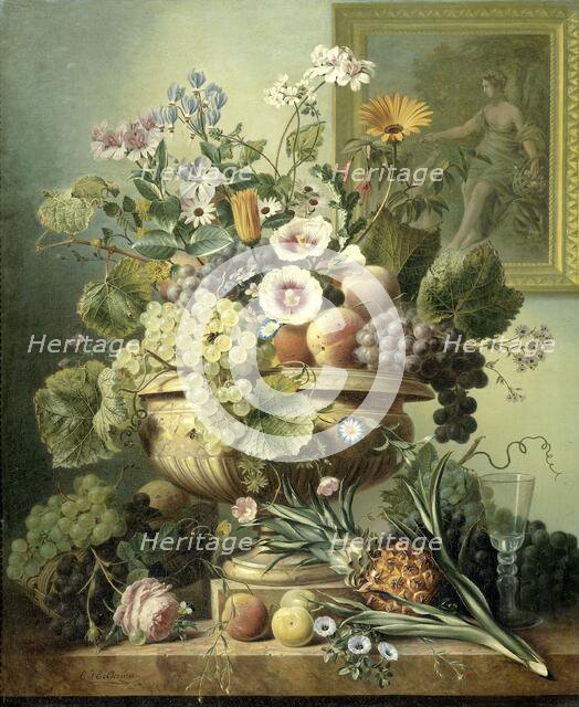 Still Life with Flowers and Fruit, 1815-1830. Creator: Eelke Jelles Eelkema.